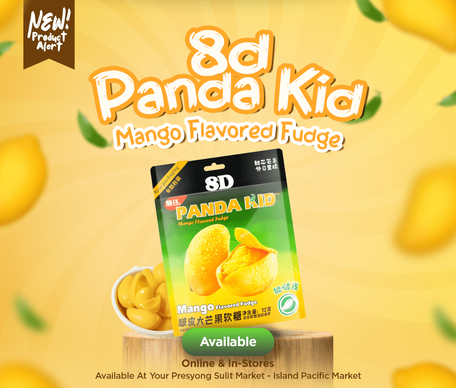 8D panda kid mango flavored jelly gummy